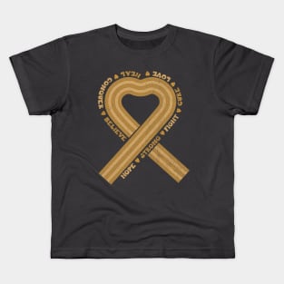 Gold Ribbon Child Cancer Awareness Retro Kids T-Shirt